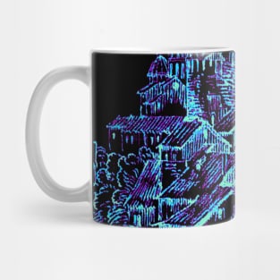 Ancient Town Blue Winter Mug